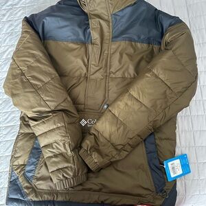 Columbia Puffer Jacket in Metallic Brown